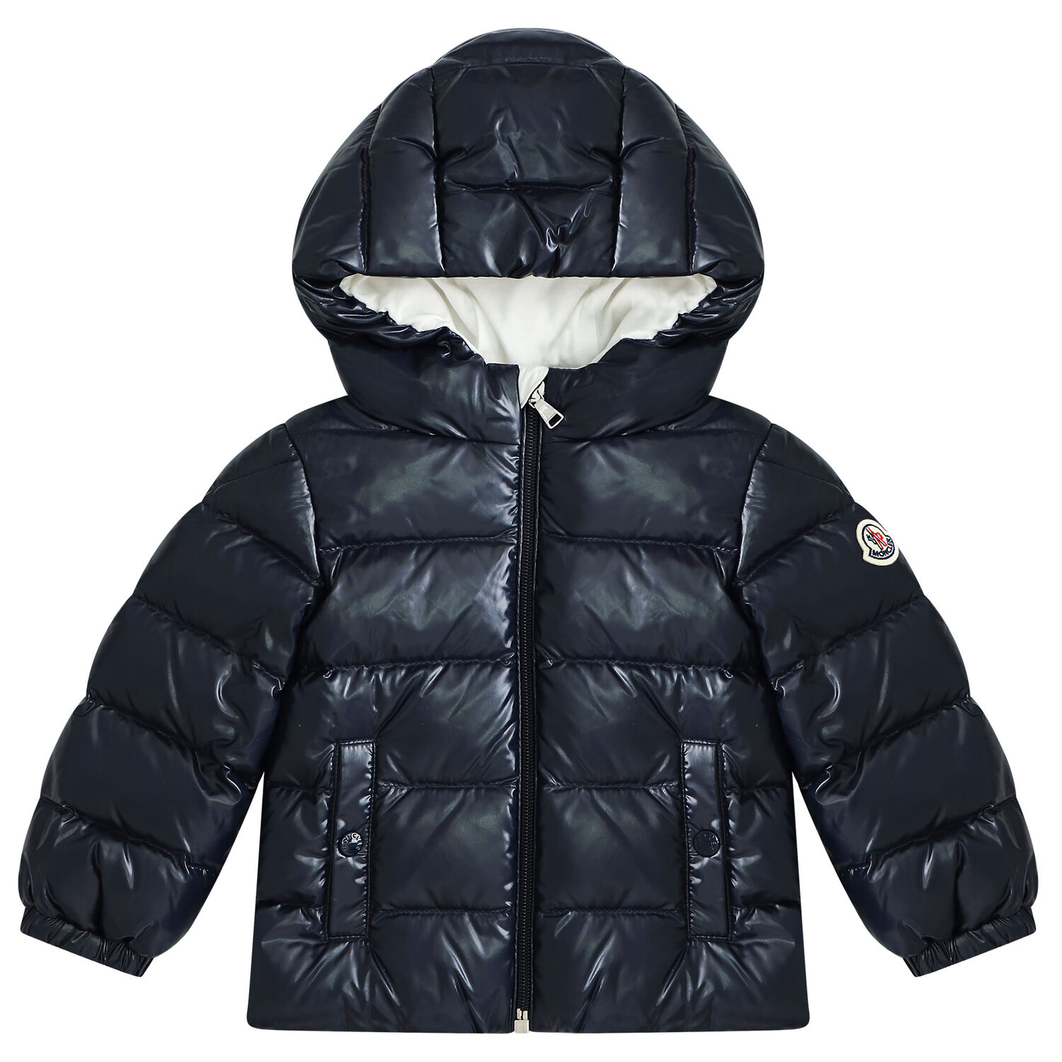 Navy Blue Logo Puffer Jacket, 1, hi-res